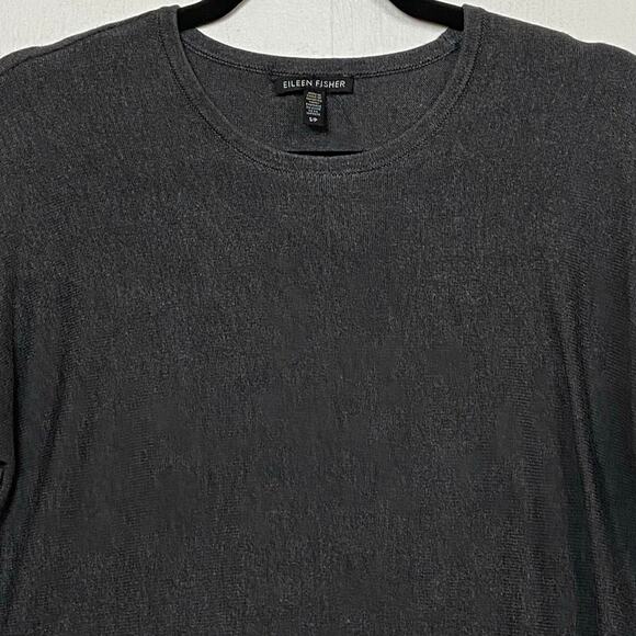 Eileen Fisher Women's Gray Short Sleeve Knit Pullover Top Small Minimalist - Picture 2 of 10